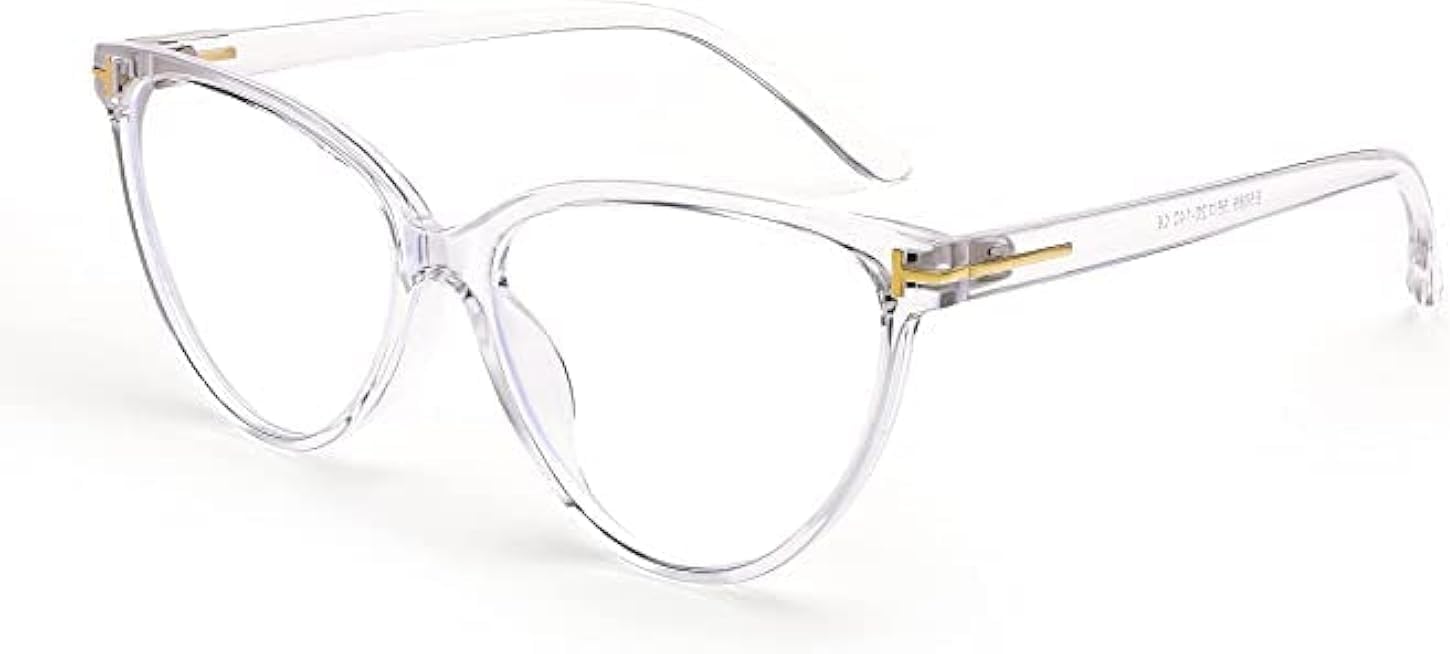Cat Eye Glasses Frame Blue Light Blocking Eyewear for Women Men (Clear)