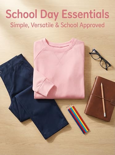 Image of SELINK Girls Big Kids Long Sleeve Striped Color Block Pocket Tees | Casual Loose Fit With Side Pockets,Soft Stretch Polyester Blend For Big Girls Daily&Back To School Wear