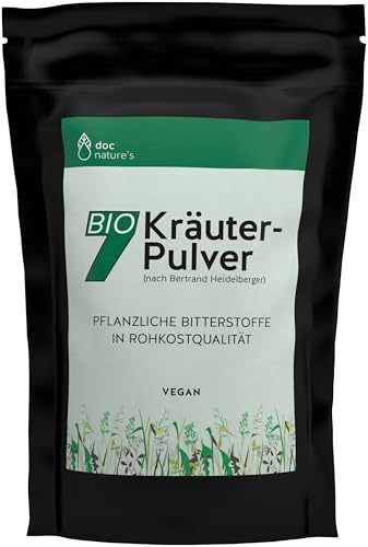 doc nature's Bio-7-Kräuterpulver 150g Nachfüllbeutel | nach Bertrand Heidelberger | Pflanzliche Bitterstoffe in Rohkostqualität | vegan | doc phytolabor | früher Gesund & Leben