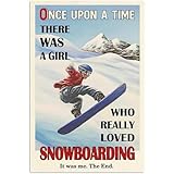 スノーボードのブリキの看板が大好きな女の子がいます 農家の壁の装飾 にとって リビングルーム バー キッチン 屋外 部屋 20X30 CM