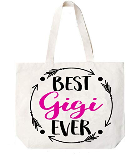 Gigi Gift Best Gigi Ever Canvas Tote Bag Grandma Gift Idea Book Bag Gigi Tote Bag -COCOVICI