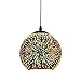 Produktbild Serin-Eletro Pendelleuchte Vintage E27 Glas Kugel Schatten Pendellampe 3D-Feuerwerk Effekt Design Höhenverstellbar Hängeleuchten Esszimmer Esstisch Schlafzimmer Küche Cafe Dekor-Lampe,20cm