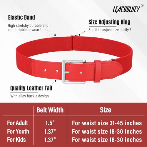 LEACOOLKEY Baseball Belt and Socks Combo Set Adjustable Softball Socks and Elastic Belt for Youth and Adult4