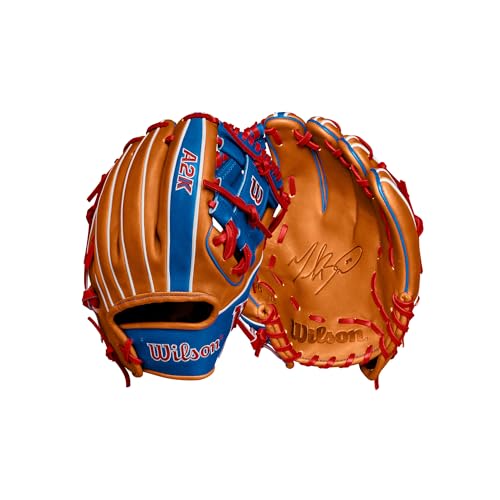 Wilson Fall 2024 Mookie Betts A2K® 1786 11.5” Infield Baseball Glove - Right Hand Throw, Saddle Tan/Royal/Red