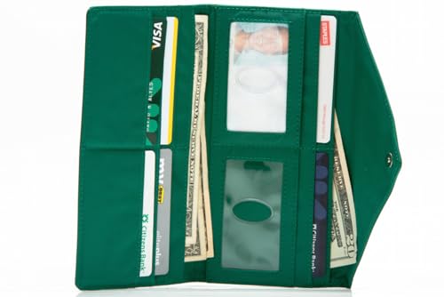 Big Skinny RFID Blocking Slimvelope Tri-Fold Checkbook, Holds Up to 40 Cards, Verdant Green3