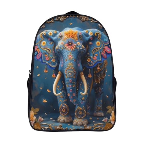 Sac à dos pour adolescent motif éléphant avec sac à lunch école fille