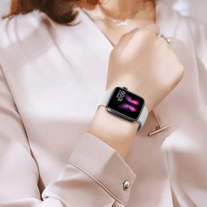 Image of TechMount Compatible with Apple Watch Straps 42mm 44mm 45mm 49mm Soft Silicone Luxury Sport Band Strap Compatible With Apple Watch Ultra Series 8 7 6 5 4 3 2 1 SE (NOT FIT WITH 38MM, 40MM,41MM)