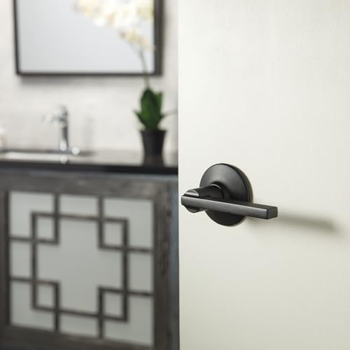 Image of Schlage F170 LAT 622 Latitude Single Dummy Door Lever, Matte Black