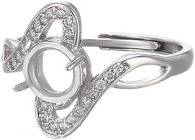 925 Sterling Silver CZ Bezel Cup Finger Ring Setting fit 7mm Round/7X9/9x11mm Oval Gemstone Mounting Ring Base Blank Ring for DIY Jewely Making