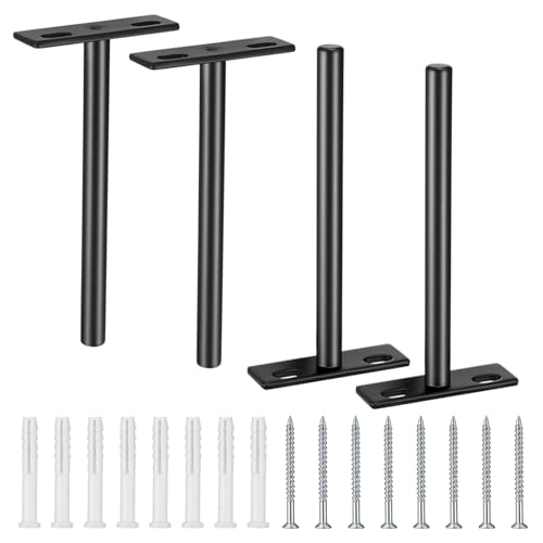 4 Piezas Soporte para Estante Flotante, Soporte Oculto Invisible para Estantes de Madera, Estantes Montados en Pared para Estanterías, Estantes Ocultos (12.4x6cm)