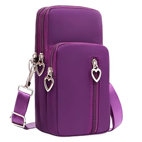 ModaZeal Bolso bandolera para mujer, de nailon, pequeño, con correa ajustable, cartera para teléfono móvil, bolso para teléfono celular, para mujeres, niñas y mujeres, #007-04 Púrpura ModaZeal Bolso bandolera para mujer, de nailon, pequeño, con correa ajustable, cartera para teléfono móvil, bolso para teléfono celular, para mujeres, niñas y mujeres, #007-04 Púrpura