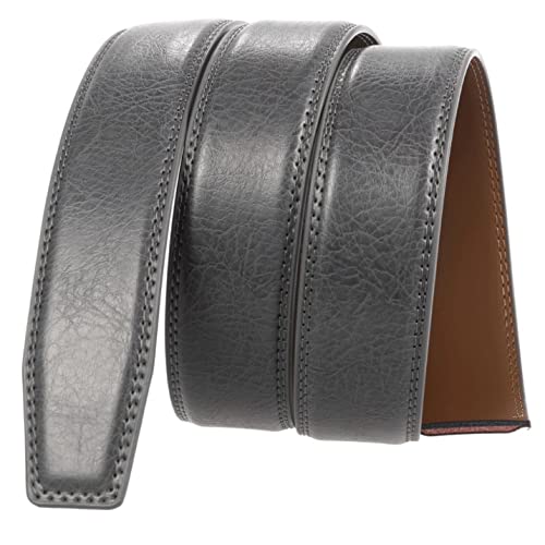 Gray Belt for Men Leather Automatic Buckle Cowhide Casual Business Dress Belts (Color : A Size : 125cm) (A 110cm)3