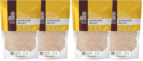 Image of Pure & Sure Organic Barnyard Millets 1Kg | 100% Natural Khira Seeds | Unpolished & Rich in Fiber | Easy to Cook & Gluten Free | Chemical & Pesticide Free| 500 gm each (Pack of 4)