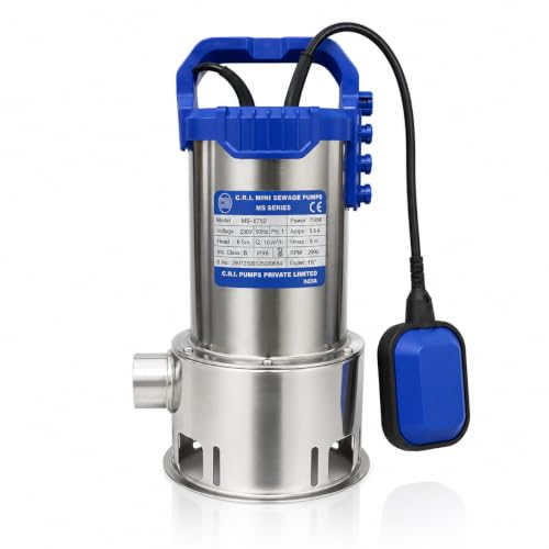 Image of CRI Single Phase MS- Series, 1Hp /750W Submersible Sewage Pump with Float Switch (12000 L /H, Head 8m) I Water Drainage Pump | Water Pump 1hp | 15 Months Warranty