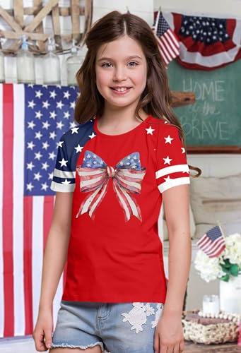 Image of Ithalt Boys Girls USA Shirts Kids 4th of July Shirts American Flag Tshirt Patriotic Top Independence Day Outfit 5-13y