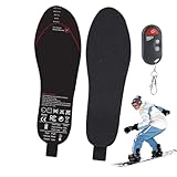 Plantillas calefactadas eléctricas, almohadilla térmica recargable con control remoto, plantillas de calentamiento de fibra de carbono de alta densidad, plantillas térmicas eléctricas para hombres y