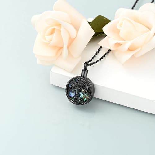 shajwo Cremation Jewelry Tree of Life Urn Ashes Necklace for Women Men of Loved One Abalone shell Ash Pendant Keepsake Memorial Jewelry2