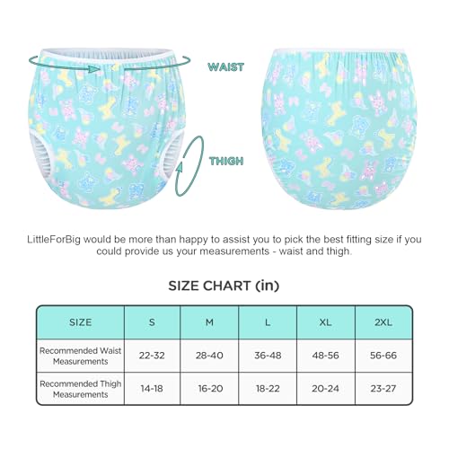 Image of LittleForBig Washable Reusable Waterproof PUL Adult Cloth Pants PUL Pull-On Diaper Cover - Full Print Baby Parade S
