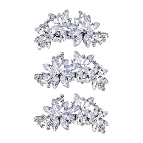 LFCFBH 3PCS Silver Diamante Hair Clips Set Cover
