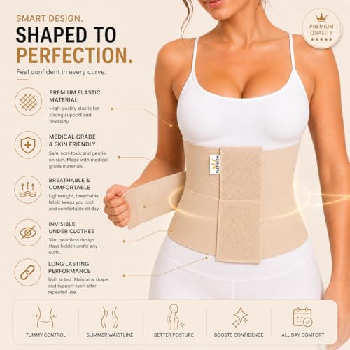 Image of PLETHEON Body Shaper Belt for Women | Tummy Control & Waist Slimming Shapewear | Adjustable Compression | Comfortable for Daily Use