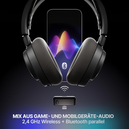 SteelSeries Arctis Nova 7 Wireless Gen 2 Multi-Plattform-Gaming-Headset - Echtzeit-App-Steuerung - Über 50 Std. Akkulaufzeit - 2,4 GHz/Bluetooth parallel möglich -PC, PS5, PS4, Switch 1/2, Mobilgeräte