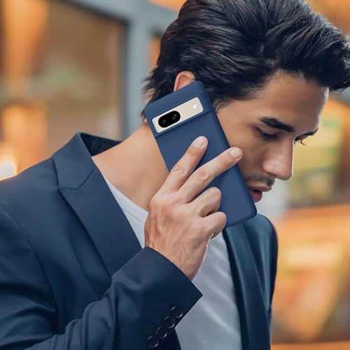 Image of MOBILOVE Back Cover Case for Google Pixel 8a | Pure Liquid Soft Matte Silicone Case with Logo and Comes with Camera and Screen Protection Back Cover for Google Pixel 8a (Blue)