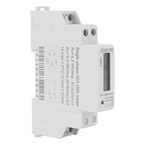 Walfront 220V DDS5188 LCD Digitaler DIN Schienen Strom Zähler für Kilowattstunden KWH Zähler 5-30A