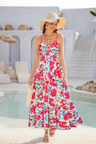 Image of GRACE KARIN Womens Summer Floral Maxi Dresses 2026 Long Flowy Boho Dress Beach Vacation Sundresses Casual Clothes with Pocket