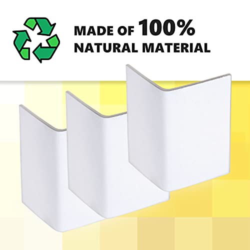 Idl Packaging Cardboard Edge Protectors 2" X 2" X 3", Pack Of 50, White, 0.120" Thick - Reinforced V-Board Edge Guards For Pallets - Regular-Duty Cardboard Corners For Shipping #TOP4