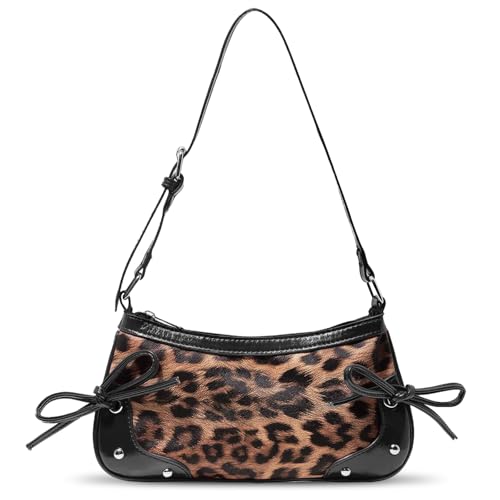 Image of Fashionable Leopard Women's Crossbody Bag Shoulder Bag Clutch Purse- Vintage Chic for Everyday and Formal Occasions - Black