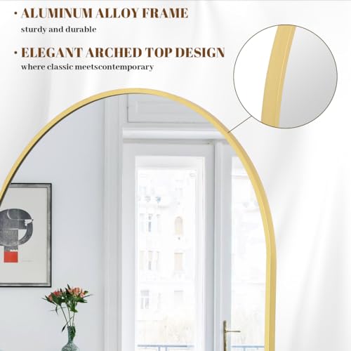 Image of Koonmi 71x30 Arched Full Length Mirror, Floor Mirror with Stand