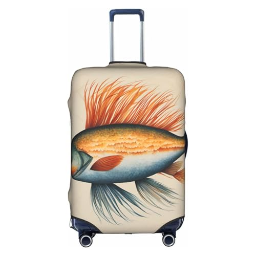 Safflower Flying Fish Tsa Approved Luggage Cover For 18-32 Inch Suitcases Scratch-Resistant Stretch Luggage Cover