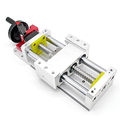 Linear Stage Actuator 100mm Ballscrew 1605 Double Optical Axis Linear Rail Guide Manual Slide Stage C7 with Ruler for CNC Router Z-axis