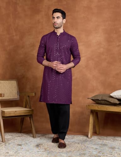 Image of Symbol Premium Men's Embroidery Sequined Long Kurta