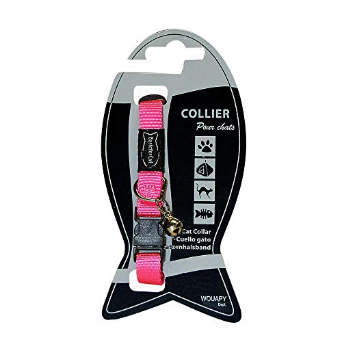 Wouapy/Basic Line Collier pour Chat, Collier Rose en Taille Unique réglable pour Le Cou de 21/31 cm