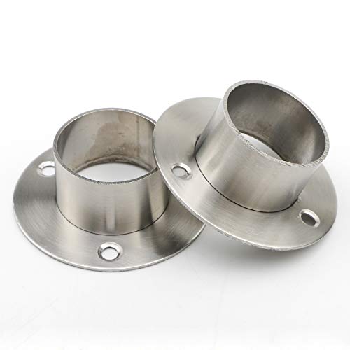 Pxyelec Edelstahl Schrankstange Flanschhalter für Durchmesser 38 mm Stahlrohr, 2 Stück