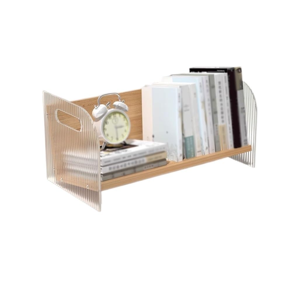 Vitrina Estantería pequeña tipo sofá de Color madera Original, estante exhibición escritorio , organizador almacenamiento for suministros for el hogar y la oficina Estante para libros(L40xW20xH18 cm)