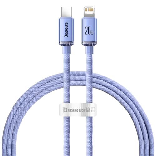 Baseus Apple 20W Rapid Charging Data Cable, 1.2m Nylon Cable, Purple Type-C to iP 20W CAJY000205
