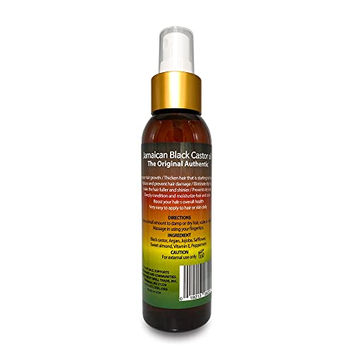 ﻿Well's Jamaican Black Castor Oil Spray (Peppermint) 4 Fl Oz Increase Hair Growth I Thicken Hair I Prevent Hair Damage And Loss I Moisturize Hair And Scalp I Natural Leave-In Conditioner #TOP1