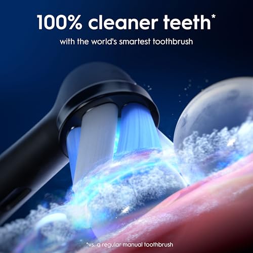Oral-B iO10 Electric Toothbrushes Adults, Gifts For Women / Men, 1 Handle, 3 Toothbrush Heads, Charging Travel Case, Toothbrush Head Holder, 7 Modes, 2 Pin Plug, Cosmic Black, Oral B IO Toothbrush - Image 7