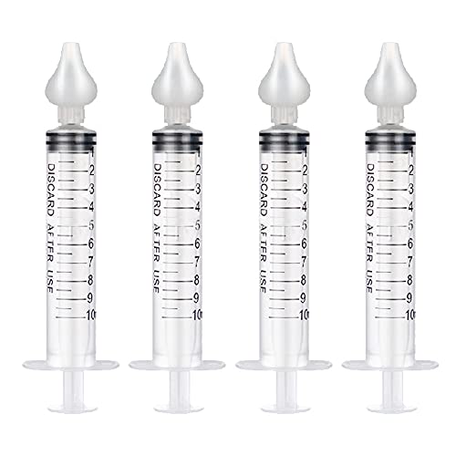 Limpiador nasal, 4 piezas de Irrigador Nasal para Bebés con Jeringas con tetina de silicona limpia y reutilizable (10 ml) Cover