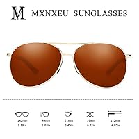 MXNXEU Sonnenbrille Herren Polarisiert Unisex Pilotenbrille-Braun Gold – Ansicht 4
