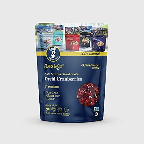 AZNUT Dried Cranberries, Premium in Quality, High in Antioxidant, Superfood, Raw, Kosher Certified, Resalable Bag 4 LB Cover
