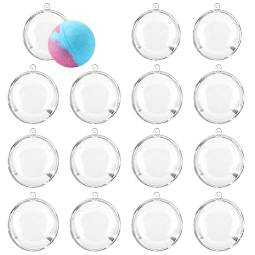 Boules De Noël Transparentes 15 Pièces,Boules De Noël en Plastique Acrylique Transparent,Boules Transparente à Remplir pour Remplir des Décorations De...