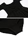 Zaclotre Ballet Leotards for Girls Toddler Classic Long Sleeve Criss-Cross Back Dance Dress Ballerina Outfits Black