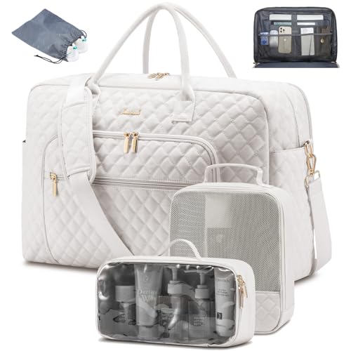 Image of LOVEVOOK Travel Duffle Bag - Women's Weekender Carry On Overnight Laptop & Gym Bag With Toiletry/Shoe Pocket, Hospital Labor Bag