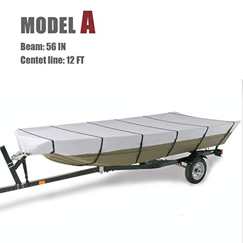 GOODSMANN Marine Grade Heavy Duty 300D Jon Boat Covers, Fits 12ft length, Beam