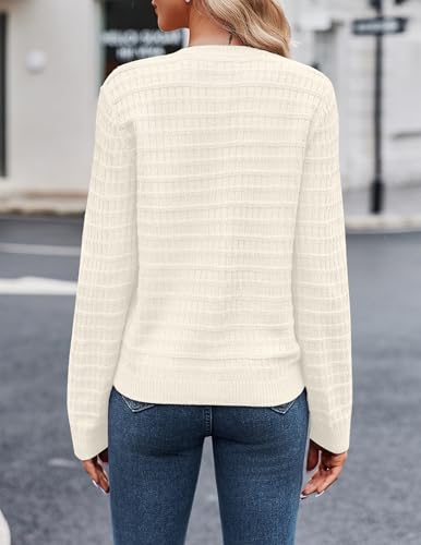 Image of Zeagoo Women's 2026 Cardigan Sweaters Button Down Crew Neck Open Front Long Sleeve Knit Cropped Jackets