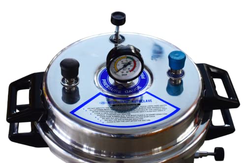 Image of Autoclave Sterilizer Aluminium Pressure Cooker Type in Mirror Finish Capacity 21L & Size 12 inch Dia X 12 inch H 1 Eaxtra Element Free
