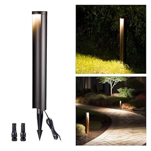 Landscape Path Lights, 12V Low Voltage Pathway Lights Wired, LED Outdoor Waterproof, 5W 200LM Black Aluminum for Yard Walkway Driveway Garden